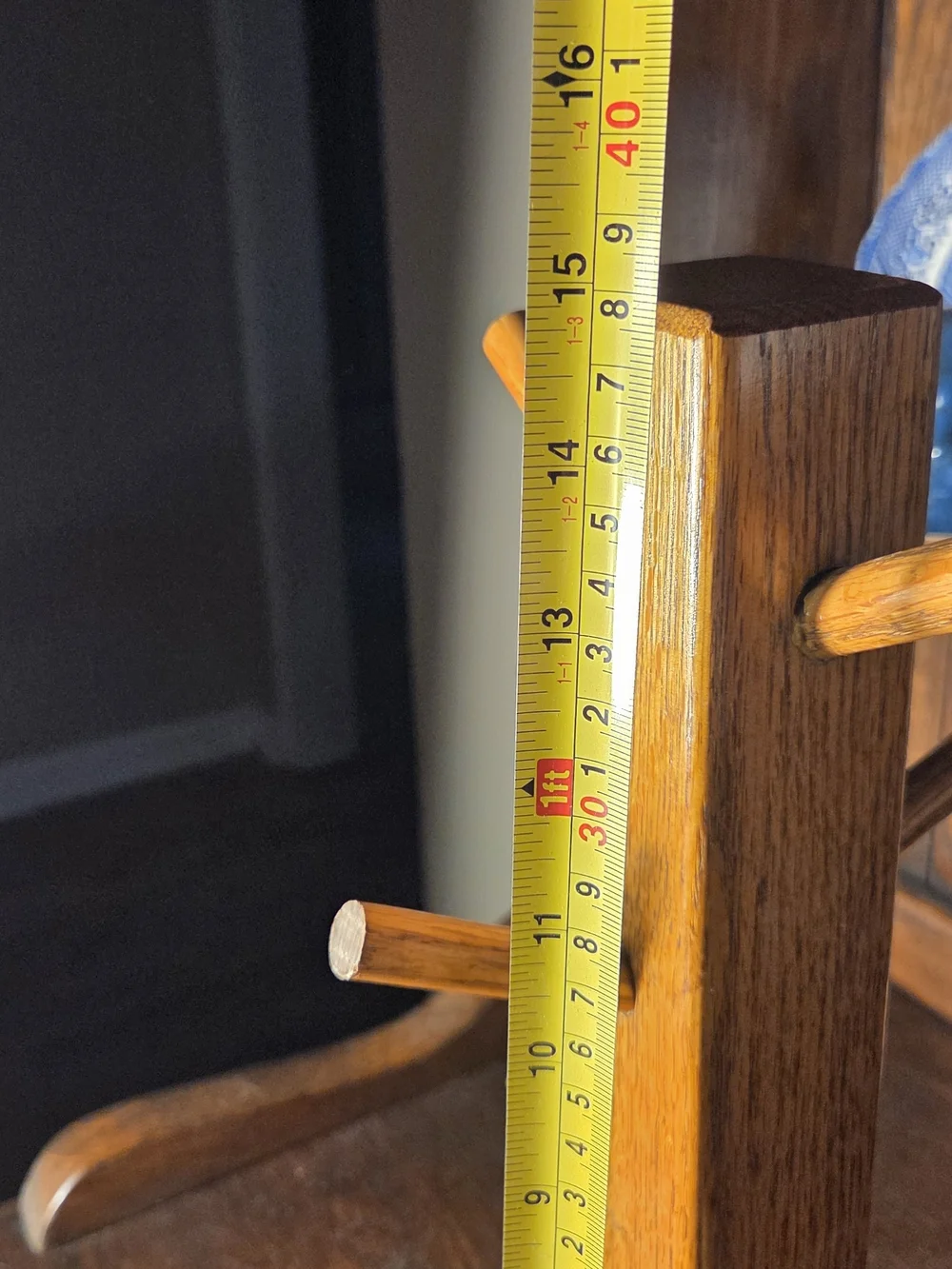 Vintage Wooden Jewelry Tree Stand in Warm Oak